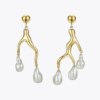 Metal Coral Drop Earrings