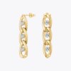 Gold Zircon Chain Earrings