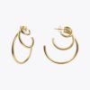 Gold C-Shaped Drop Earrings