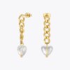 Gold Heart Chain Resin Earrings
