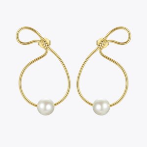 Golden Pearl Drop Earrings