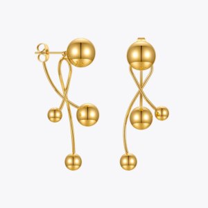 Metallic Plant Drop Earrings