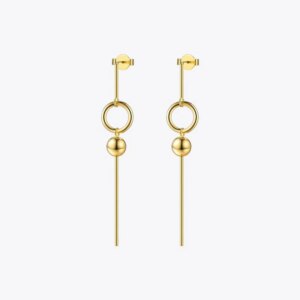 Golden Resin Droplet Earrings