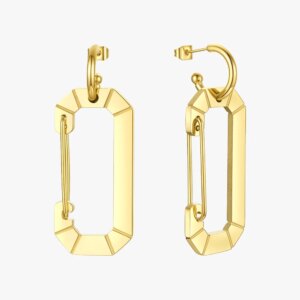 Gold C Earrings