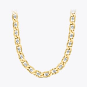 Gold Zircon Chain Necklace