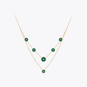 Peacock Green Disc Necklace
