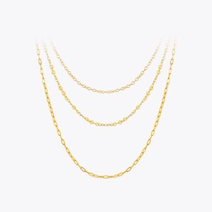 Gold Trio Strand Necklace