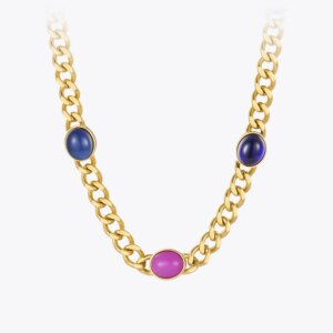 Rainbow Stone Choker Necklace