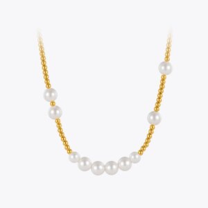Dainty Gold Pearl Necklace