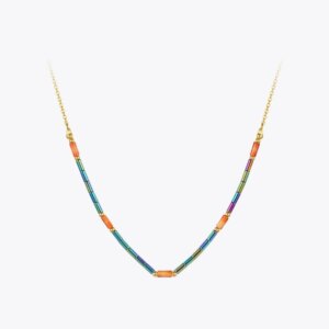 Rainbow Ore Gold Necklace