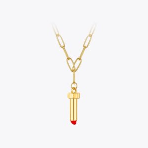 Gold Lipstick Choker Necklace