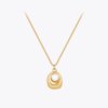 gold oval pearl pendant necklace