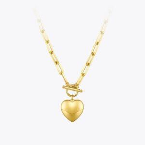 Gold Heart Choker Necklace