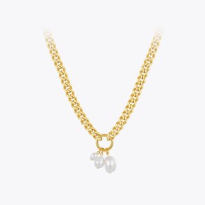 Gold Pearl Choker Necklace