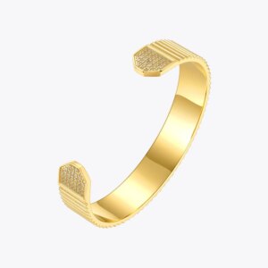 Zircon Gold Cuff Bracelet