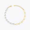 Gold Pearl Link Bracelet