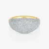Sleek Silver Pave Ring