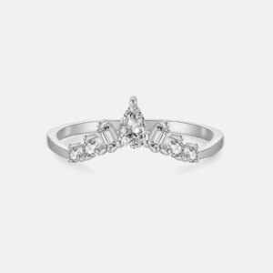 Shimmering Silver Marquise Ring