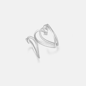 Shiny Silver Heart Ring Trio