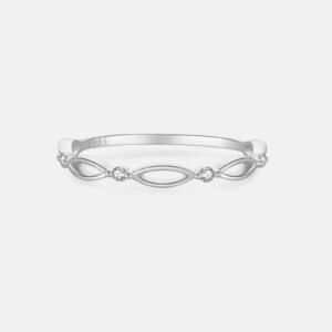 Shimmering Silver Zircon Ring