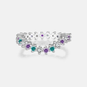 Elegant Gold and Silver Rings With Zircon