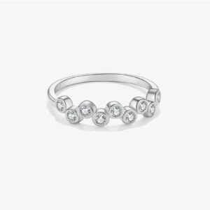 Sterling Silver Zircon Circle Ring