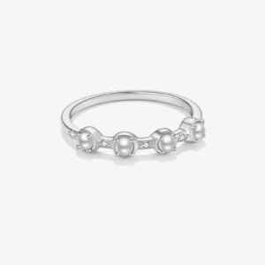 Silver Pearl Hoop Ring