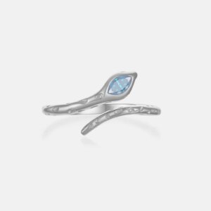 Light Zircon Sterling Blue Silver Ring