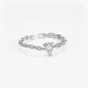 Silver Droplet Ring