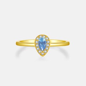 Silver Seafoam Pear Ring