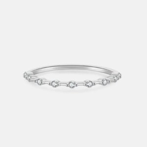 Shimmering Silver Bead Ring