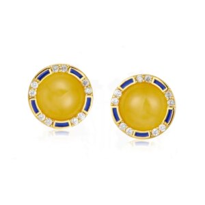 Amber Zircon Silver Earrings