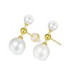 Gold Plated Shell Pearl Stud Earrings
