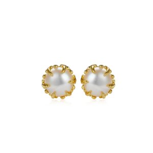 Minimalist Pearl Silver Earrings