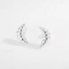Silver Croissant Stud Earrings