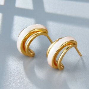 Gold Plated Shell Stud Earrings