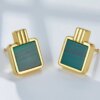 Malachite Silver Square Earrings