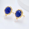 Blue Pearl Stud Earrings