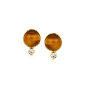 Tiger Eye Silver Earrings