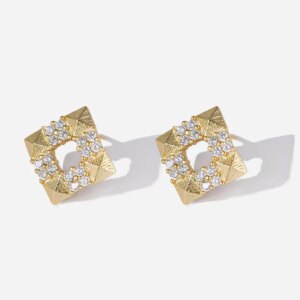 Diamond Shaped Stud Earrings
