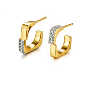 Hollow Square Zircon Earrings