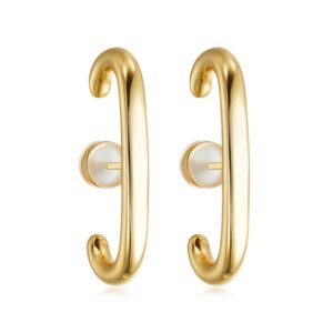 Streamline Gold U Earrings