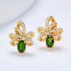 Green Stone Stud Earrings