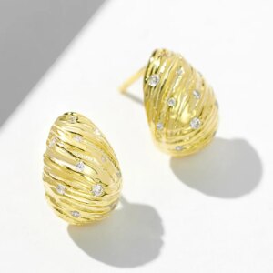Gold Egg Stud Earrings