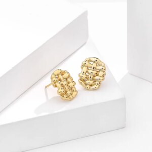 Gold Weave Stud Earrings