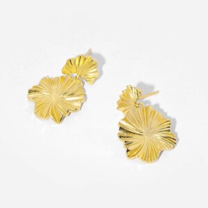 Sterling Silver Lotus Leaf Earrings