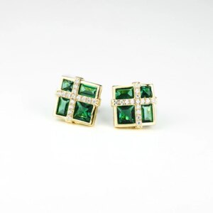 Golden Zircon Studs