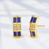 Blue Stone Gold Earrings
