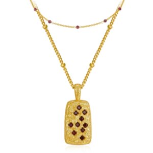 Red Garnet Silver Choker Necklace Set