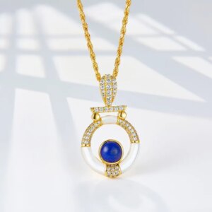 Lapis Lazuli Shell Pendant Necklace